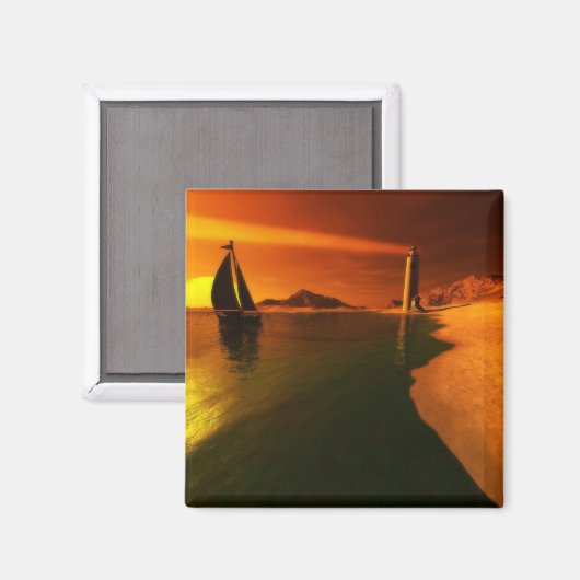 Aimant Les rêves de coucher du soleil (Recto/Verso)