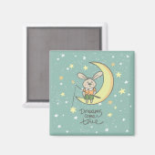 Aimant Les rêves deviennent réalité | Lapin sur la Lune (Recto/Verso)
