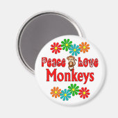 Aimant Les singes Peace Love (Recto/Verso)