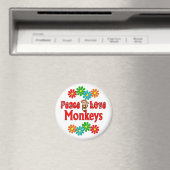 Aimant Les singes Peace Love (In Situ (Lave-vaisselle))