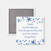 Aimant Les soeurs sont comme les étoiles Citation personn (Recto/Verso)