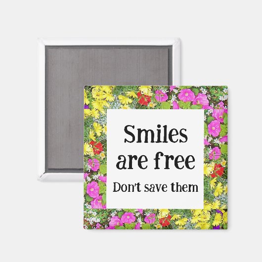 Aimant Les sourires sont gratuits (Recto/Verso)