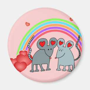 Aimant Les souris en amour Valentines