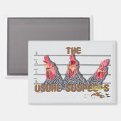 Aimant Les suspects habituels de POULET—Poules rocheuses (Recto/Verso)