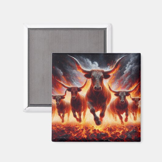 Aimant Les taureaux qui passent à travers un paysage enfl (Recto/Verso)