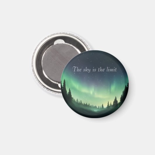 Aimant Les tons verts du ciel nocturne des aurores boréal (Recto/Verso)