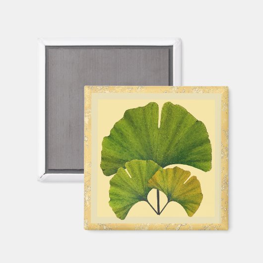 Aimant Les trois Feuilles de Ginkgo (Recto/Verso)