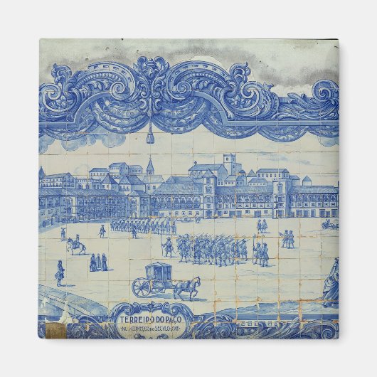Aimant Les tuiles d'Azulejos représentant le Praca do Com (Devant)