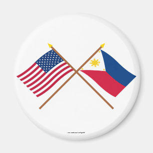 Aimant Les USA et drapeaux croisés par Philippines