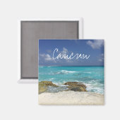 Aimant Les vagues de l'océan Rocheux Cancun Plage du Mexi (Recto/Verso)