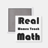Aimant Les vraies femmes enseignent les mathématiques (Recto/Verso)