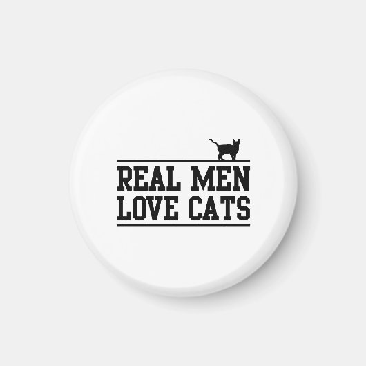 Aimant Les vrais hommes aiment les chats (Devant)