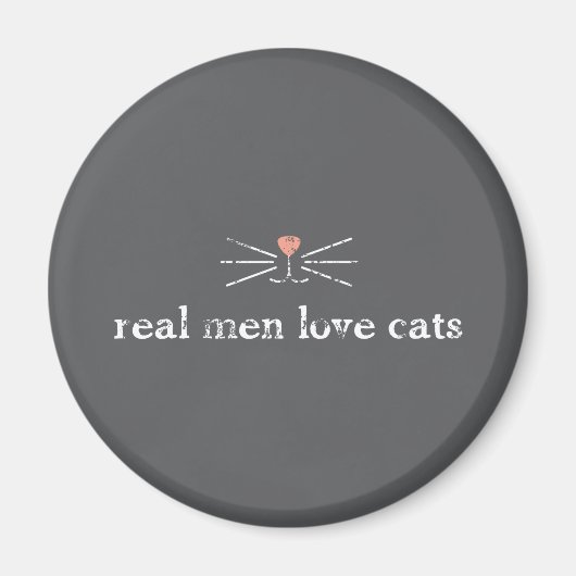 Aimant Les vrais hommes aiment les chats (Devant)
