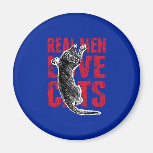 Aimant Les vrais hommes aiment les chats (Devant)