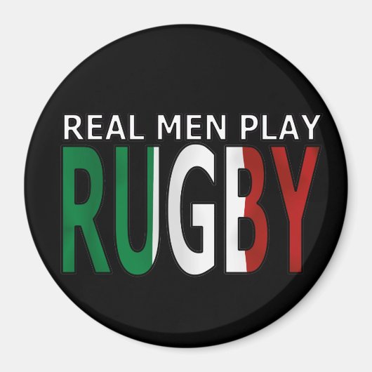 Aimant Les vrais hommes jouent au rugby Italie (Devant)