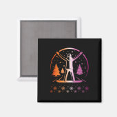 Aimant Lesbienne Pride Subtle Lgbtq Snowboard Hiver Out (Recto/Verso)