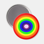 Aimant Lesbiennes Arc-en-ciel rond (Recto/Verso)