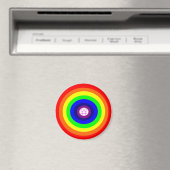 Aimant Lesbiennes Arc-en-ciel rond (In Situ (Lave-vaisselle))