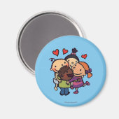 Aimant Leslie Patricelli Group Accroché avec des amis (Recto/Verso)