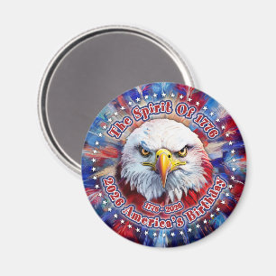 Aimant L'Esprit de 1776, 2026 L'aigle rouge de feu d'Amér