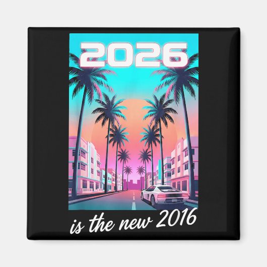 Aimant L'esthétique de la voiture rétro synthwave 2016 (Devant)