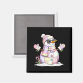 Aimant Let’s Chill Snowman Christmas Coffee Cute Holiday  (Recto/Verso)