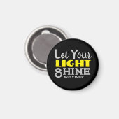 Aimant Let Your Light Shine Bible Verse Black and Yellow (Recto/Verso)