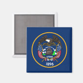 Aimant L'État de la ruche Industrie Drapeau de l'Utah (Recto/Verso)