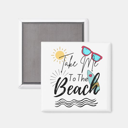 Aimant L'Été Emmenez-Moi À La Plage (Recto/Verso)