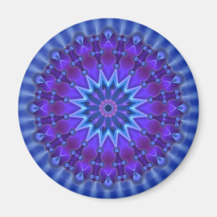 Aimant L'étoile Mandala en bleu fleur royale
