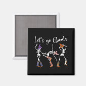 Aimant Let's Go Ghouls Dancing Skeleton Cowboy Western Ha (Recto/Verso)