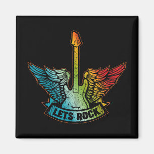 Aimant Let's Rock Legend Rock and Roll Music Guitar