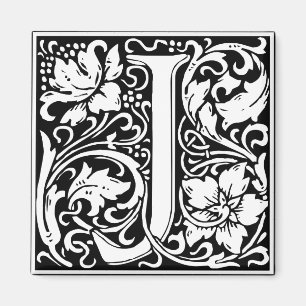 Aimant Letter J Medieval Monogram Vintage Initial