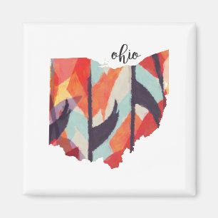 Aimant Lettrage de main de silhouette de l'Ohio