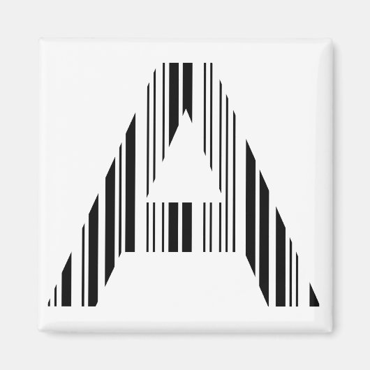 Aimant LETTRE A CODE BARRE Premier Motif de code barre in (Devant)