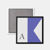 Aimant Lettre A de l'alphabet magnétique du drapeau nauti (Recto/Verso)