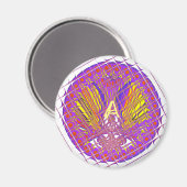 Aimant Lettre A, logo coloré design du texte (Recto/Verso)