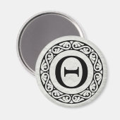 Aimant LETTRE AlphabET Grec THETTA (Recto/Verso)