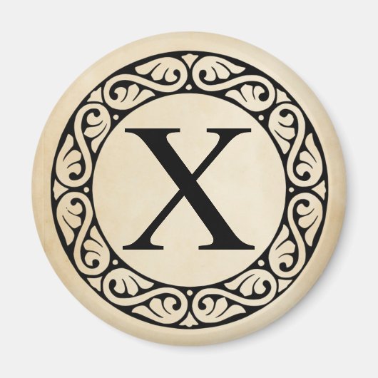 Aimant LETTRE AlphabET GRECQUE CHI (Devant)