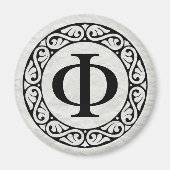 Aimant LETTRE AlphabET GRECQUE PHI (Devant)