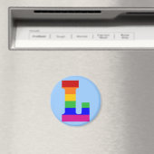 Aimant LETTRE arc-en-ciel L (In Situ (Lave-vaisselle))