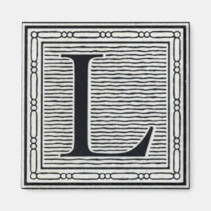 Aimant Lettre bloc "L" Bois coupé en bois