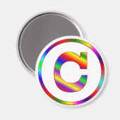 Aimant Lettre C arc-en-ciel (Recto/Verso)
