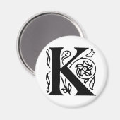 Aimant Lettre chic K (Recto/Verso)