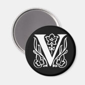 Aimant Lettre chic V (Recto/Verso)