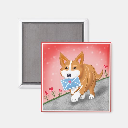 Aimant Lettre Coeur Douce Livrée Par Corgi (Recto/Verso)