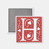 AIMANT LETTRE COEUR MARIAGE H (Recto/Verso)