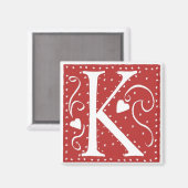 AIMANT LETTRE COEUR MARIAGE K (Recto/Verso)