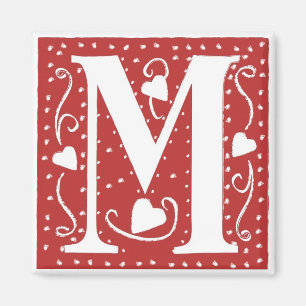 Aimant LETTRE COEUR mariage M