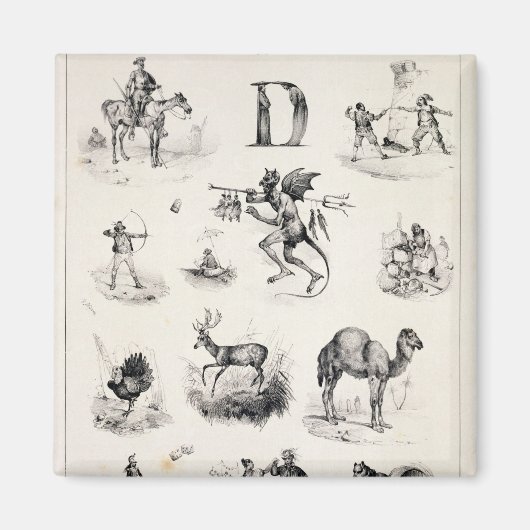 Aimant Lettre D d'un alphabet, 1832 (Devant)